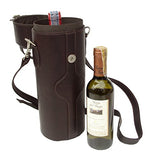 Piel Leather Adventurer Single Deluxe Wine Tote In Black
