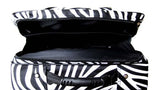16" Computer/Laptop Briefcase Rolling Wheel Luggage Upright Padded Bag Zebra