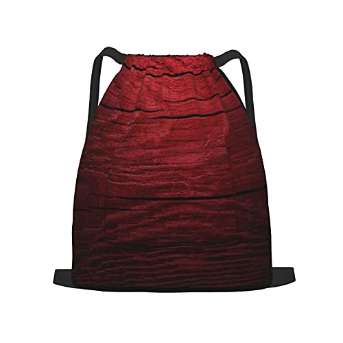 Drawstring Sports Backpack,Maroon,Wooden Planks Timber Board Ancient Tre,Travel Strap Pack Rucksack Shoulder Bags Gym Sackpack Casual Running Daypack For Men Women Teens 13.7"X17"