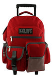 Rolling Backpack Wheeled School Backpack Book Bag Daypack with multiple Pockets Red