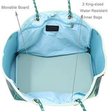 QOGiR Neoprene Multipurpose Beach Bag Tote with Inner Zipper Pocket (Fish, X-Large)