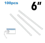 HOSL 100-Pack 6'' Clear Plastic Luggage Tag Loops