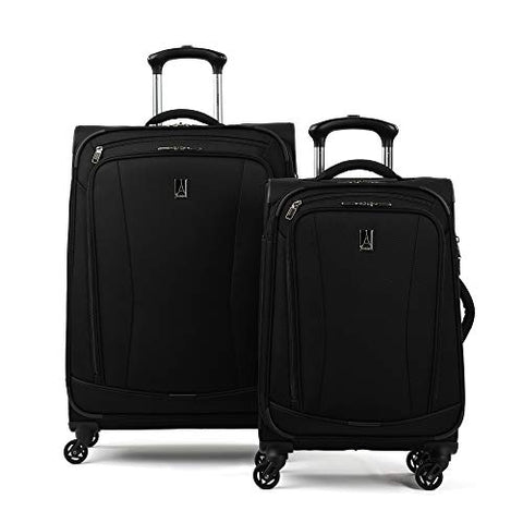 Travelpro TourGo 20" and 25" Softside Spinner Luggage Set, Black