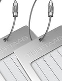 Luggage Tags Business Card Holder TUFFTAAG PAIR Travel ID Bag Tag - Stainless Steel