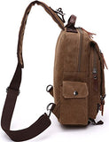 Aidonger Unisex Canvas Messenger Bag Backpack Shoulder Bag (Shoulder bag, Coffee)