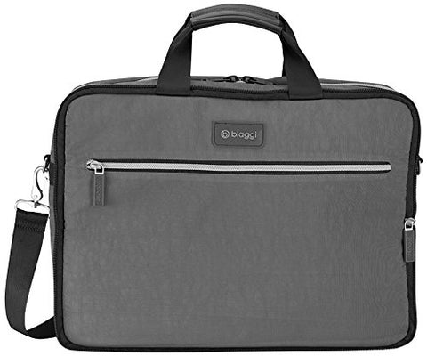 Biaggi Luggage Biaggi Flippables-Reversible Laptop/Tech Bag As As Seen on Shark Tank Gray 17-Inch