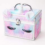 Claire’s Furry Pastel Unicorn Lock Box for Girls, Pink/Purple/Blue, Polyester/Metal, 8W x 6H x 6D Inches, Includes 2 Keys