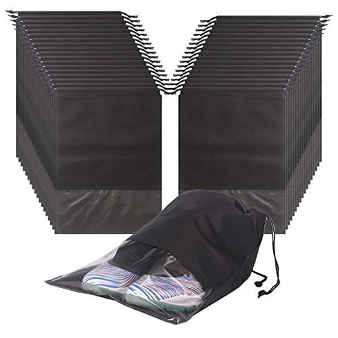 Set of 36 Shoe Bags for Travel Non-Woven with Rope for Men and Women Large Shoes Storage Pouch Organizer