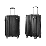JOYWAY Luggage 3 Piece Set Suitcase Lightweight Hardshell TSA Lock Spinner (black)