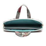Canvaslove Grey Rose Pattern 15 Inch Canvas Waterproof Laptop Shoulder Messenger Bag For 14 Inch