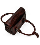 Zlyc Women Vintage Handmade Dip Dye Leather Messenger Satchel Top Handle Hand Bag