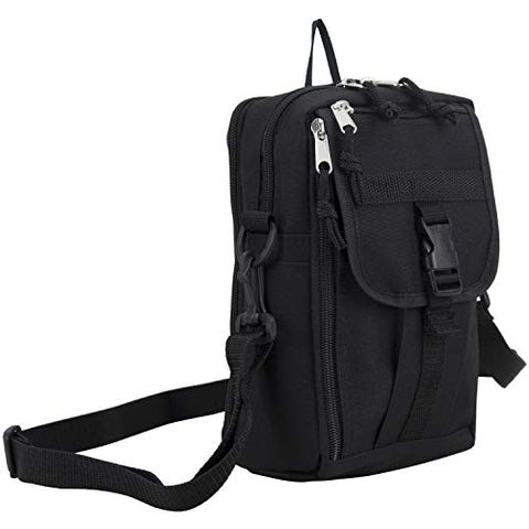 Eastsport Men's Multifunctional Messenger Bag, Over Shoulder, Crossbody for Everyday Use, Black