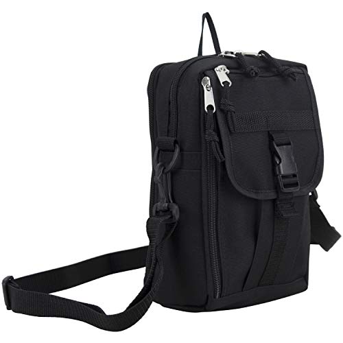 Eastsport Men's Multifunctional Messenger Bag, Over Shoulder, Crossbody for Everyday Use, Black