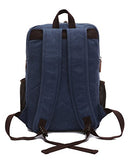 Zuolunduo Vintage Canvas College School Bag Laptop Bag Backpack M8675Sj,Darkblue