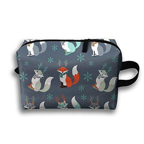 Hodfgiz Cartoon Fox Toiletry Bag,Travel Bag Case,Packing Cubes,Handy Storage Bag,Makeup Bag