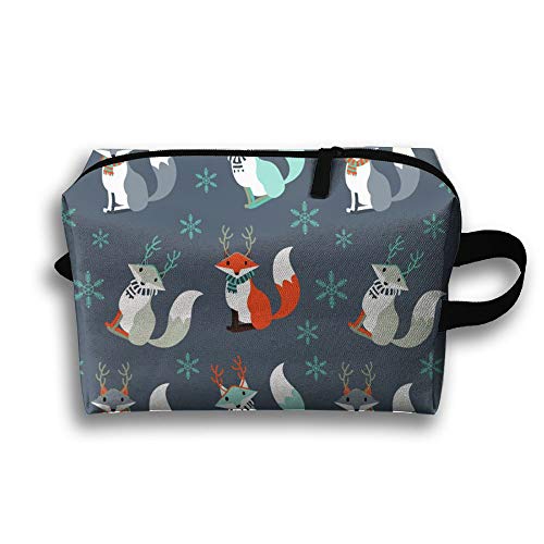 Hodfgiz Cartoon Fox Toiletry Bag,Travel Bag Case,Packing Cubes,Handy Storage Bag,Makeup Bag