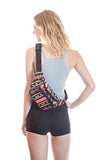 Festival Fanny Pack - Boho, Hippy, Eco, Woven, Cotton & Tribal Poly Styles (Black)