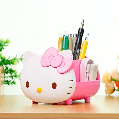 Yournelo Pretty Multifunctional Hello Kitty Pen Pencil Holder Desk Organizer Accessories