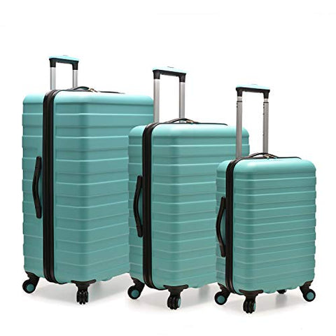 U.S. Traveler Cypress Colorful 3-Piece Hardside Spinner Luggage Set, Mint