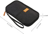 P.travel Passport Wallet Waterproof Family Travel Passport Holder Travel Document Organizer-Black