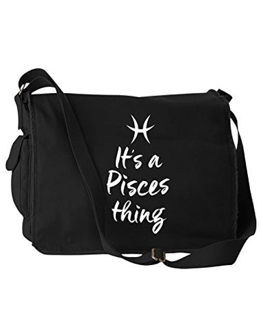 Funny It'S A Pisces Thing Zodiac Sign Black Canvas Messenger Bag