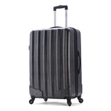 Rockland Luggage 3 Piece Metallic Upright Set, Carbon, Medium