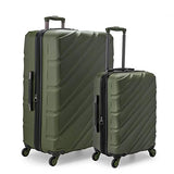 U.S. Traveler Gilmore 2 Piece Expandable Hardside Spinner Luggage Set (Blue)