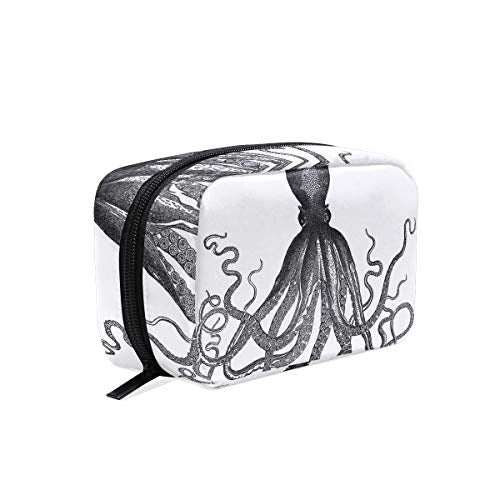 Toiletry Bag Sugar Skull Octopus Womens Beauty Makeup Case Brush Cosmetic Organizer