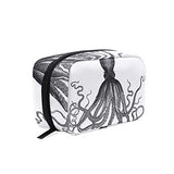 Toiletry Bag Sugar Skull Octopus Womens Beauty Makeup Case Brush Cosmetic Organizer
