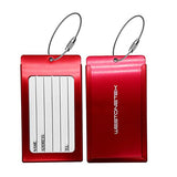 Pack Of 2 Luggage Tags, Aluminum Metal Travel Id Tag Business Card Holder Name Address Identifier