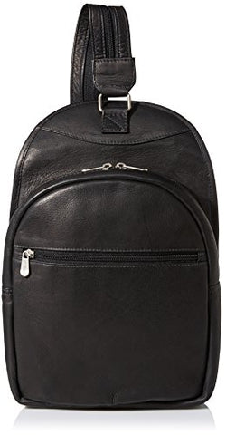Piel Leather Slim Adventurer Sling Bag/Backpack, Black