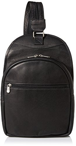 Piel Leather Slim Adventurer Sling Bag/Backpack, Black