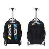 Yexin Rolling Backpack 18 Inch For School Travel With Rain Cover,Blue Galaxy (Color : Style B)