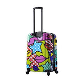 Mia Toro Italy Stars & Kisses Hard Side 24 Inch Spinner, Multi-Color