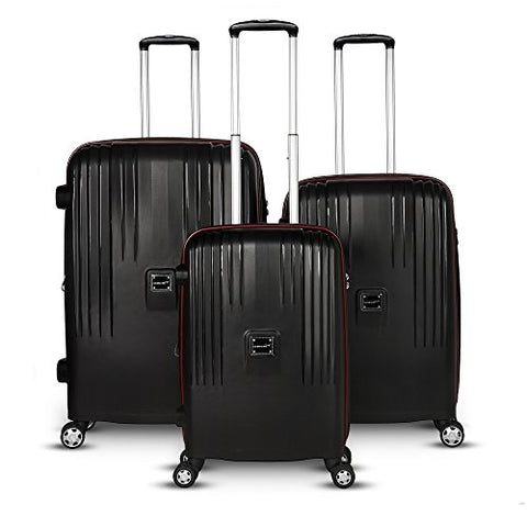 Gabbiano Gallo Collection 3 Piece Hardside Spinner Set (Black)
