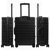Travelking All Aluminum Carry On Luggage with TSA Locks Metal Hard Shell Spinner Suitcase (New Arrival Black, 20 Inch)