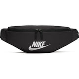 NIKE unisex-adult Heritage Hip Pack Bag , Black/Black/White, Misc