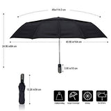 Compact Folding Travel Umbrella Windproof Waterproof,Winter,Auto Open Close Umbrella 45 Inch,Icy