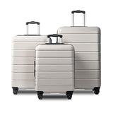 LIZHOUMIL Luggage Sets Suitcase Lightweight TSA Lock Spinner 20In24In28In White ABS