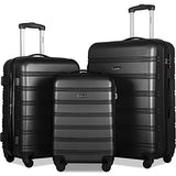 Merax 3 Pcs Luggage Set Expandable Hardside Lightweight Spinner Suitcase with TSA Lock [Upgraded Version], Black