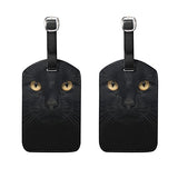 LORVIES Black Cat Luggage Tags Travel Labels Tag Name Card Holder for Baggage Suitcase Bag Backpacks, 2 PCS