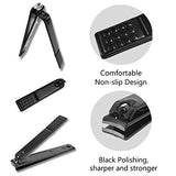 ONME 15Pcs Nail Clippers Set Pedicure Kit Stainless Steel Nail Clipper set, Professional Nail Scissors Grooming Kit Manicure Includes Cuticle Remover Tools With Portable Travel Case (Black)