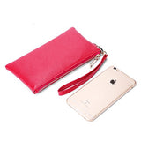 BOBILIKE Women's RFID Blocking Leather Wallets Credit Card Cash Holder Clutch Wristlet, Rose Red
