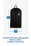 Bags For Less Breathable 55" Garment Bag With Handles And Gusset, Black