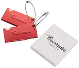 Travelambo Aluminum Luggage Tag Bag Tags 2 pcs Set (Red)
