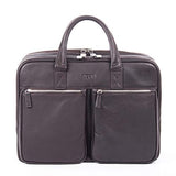 Bugatti Sartoria Zipper Large Leather Briefcase, Top Grain Leather, Brown