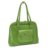 McKlein, W Series, Avon, Top Grain Cowhide Leather, 15" Leather Ladies' Laptop Briefcase, Green (96651)