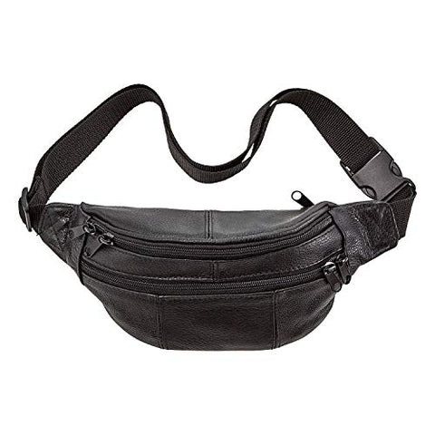 AmeriLeather Leather Fanny Pack (Black)