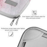 MoKo 13-13.3 Inch Laptop Sleeve Case Compatible with MacBook Air 13-inch Retina, MacBook Pro 13", HP Dell Acer Lenove Notebook Computer, Protective Carrying Bag with Pocket, Pink Gray Marble