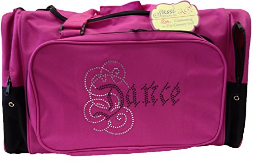 Sassi Designs Caligraphy Bling Dance 22" Hot Pink Duffel Bag